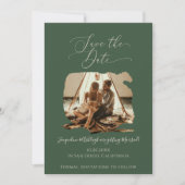 Minimalistischer moderner Pinsel Stroke Script For Save The Date (Vorderseite)