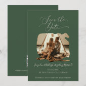 Minimalistischer moderner Pinsel Stroke Script For Save The Date (Vorne/Hinten)