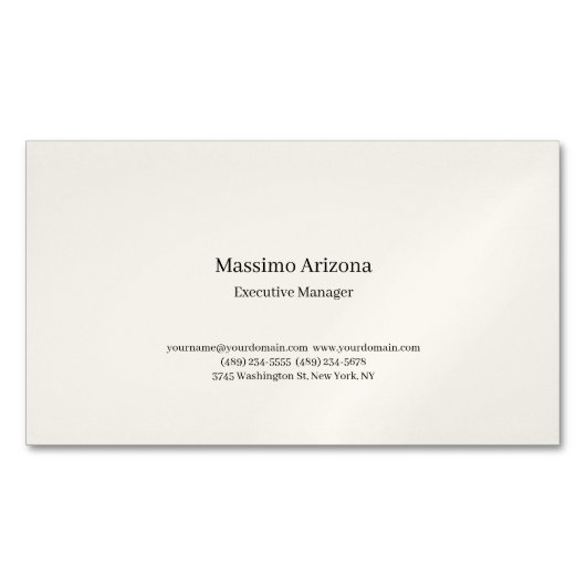 Minimalistischer moderner Plain Magnetische Visitenkarte (Vorderseite)