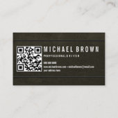 Minimalistischer, moderner QR-Code für Gold Black  Visitenkarte (Rückseite)