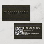 Minimalistischer, moderner QR-Code für Gold Black  Visitenkarte (Vorne/Hinten)