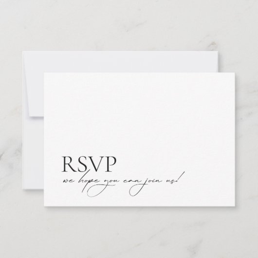 Minimalistischer moderner QR-Code Hochzeit RSVP (Vorderseite)
