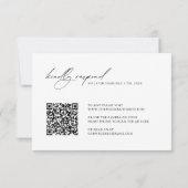 Minimalistischer moderner QR-Code Hochzeit RSVP (Rückseite)