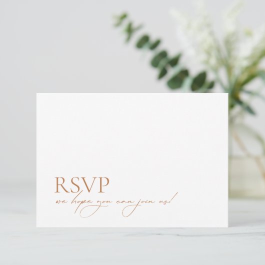 Minimalistischer moderner QR-Code Hochzeit RSVP (Stehend Vorderseite)