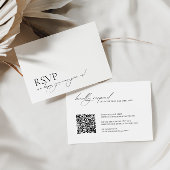 Minimalistischer moderner QR-Code Hochzeit RSVP Karte