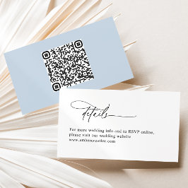 Minimalistischer moderner QR Code Hochzeitkarte Visitenkarte