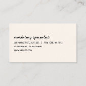 Minimalistischer, moderner Rahmen Visitenkarte (Rückseite)