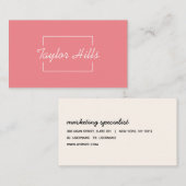 Minimalistischer, moderner Rahmen Visitenkarte (Vorne/Hinten)