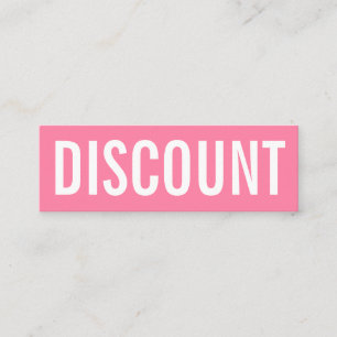 Minimalistischer moderner rosa rabatt kräftig mini visitenkarte