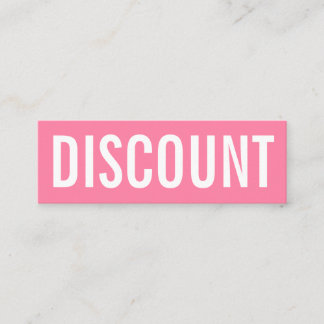Minimalistischer moderner rosa rabatt kräftig mini visitenkarte