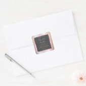 Minimalistischer, moderner Rose Quadratischer Aufkleber (Umschlag)