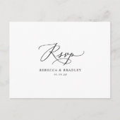 Minimalistischer moderner RSVP für Schwarz/Weiß-Ho Postkarte (Vorderseite)