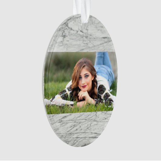 minimalistischer, moderner, schick-grau Marmor Ornament (Vorderseite)