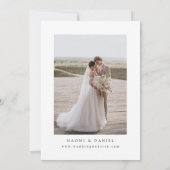 Minimalistischer moderner schicker Skript Elegante Save The Date (Rückseite)