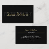 Minimalistischer moderner Schwarz-Gold-Fotograf Visitenkarte (Vorne/Hinten)