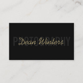 Minimalistischer moderner Schwarz-Gold-Fotograf Visitenkarte