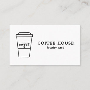 Minimalistischer, moderner Schwarz-Weiß-Kaffee Treuekarte