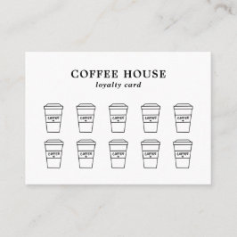 Minimalistischer, moderner Schwarz-Weiß-Kaffee Treuekarte