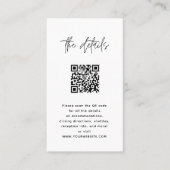 Minimalistischer moderner schwarz-weißer QR-Code H Platzkarte (Vorderseite)