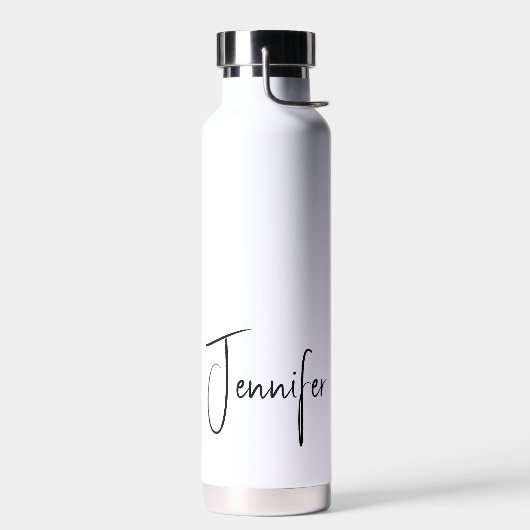 Minimalistischer, moderner Schwarz-weißer Skriptna Trinkflasche (Links)