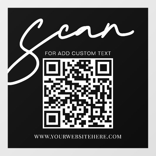 Minimalistischer, moderner Schwarzer Scan hier Bus Fensteraufkleber (Blatt)