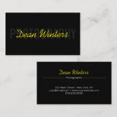 Minimalistischer moderner Schwarzgelbfotograf Visitenkarte (Vorne/Hinten)