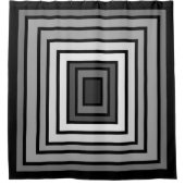 Minimalistischer, moderner schwarzweißgrauer Teppi Duschvorhang (Vorderseite)