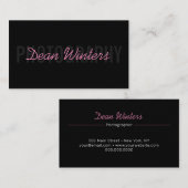 Minimalistischer moderner Schwarzweißpinfotograf Visitenkarte (Vorne/Hinten)