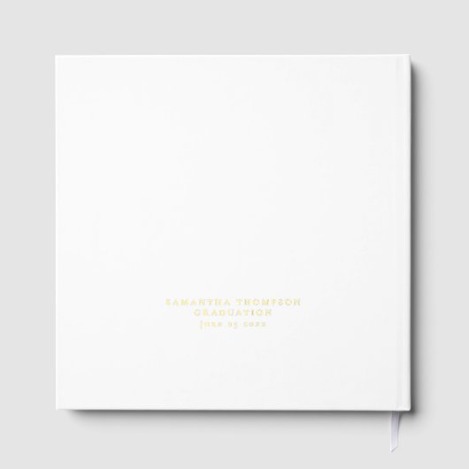 Minimalistischer moderner Script Grad Abschluss Gästebuch (Rückseite)