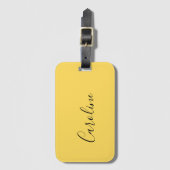 Minimalistischer, moderner Senfgelb Gepäckanhänger (Vorderseite Vertikal)