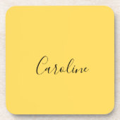 Minimalistischer, moderner Senfgelb Getränkeuntersetzer (Vorderseite)