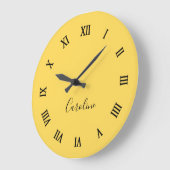Minimalistischer, moderner Senfgelb Große Wanduhr (Winkel)