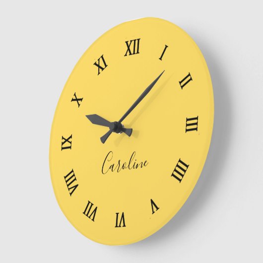 Minimalistischer, moderner Senfgelb Große Wanduhr (Winkel)