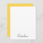 Minimalistischer, moderner Senfgelb Mitteilungskarte (Vorne/Hinten)