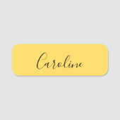 Minimalistischer, moderner Senfgelb Namensschild (Vorderseite)