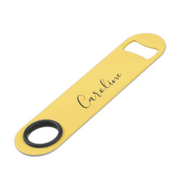 Minimalistischer, moderner Senfgelb Speed Flaschenöffner