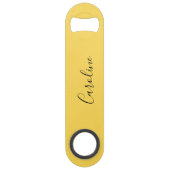 Minimalistischer, moderner Senfgelb Speed Flaschenöffner (Vorderseite)