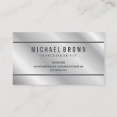 Minimalistischer, moderner Silber Visitenkarte (Rückseite)