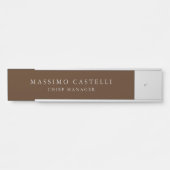 Minimalistischer moderner stilvoller brauner profe türschild (Vorderseite )