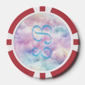 Minimalistischer moderner stilvoller Cloud-Einzelb Pokerchips (Vorderseite)