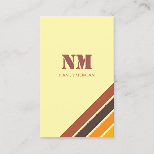 Minimalistischer moderner Streifenmonogramm Visitenkarte (Vorderseite)