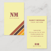 Minimalistischer moderner Streifenmonogramm Visitenkarte (Vorne/Hinten)