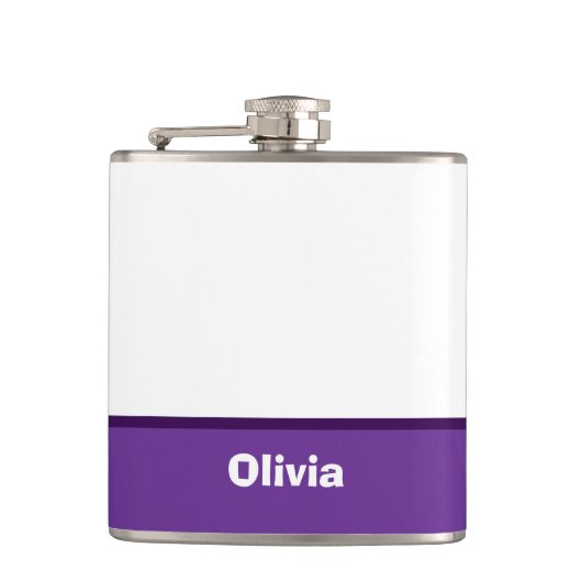 Minimalistischer moderner Streifenname oder Monogr Flachmann (Vorderseite)