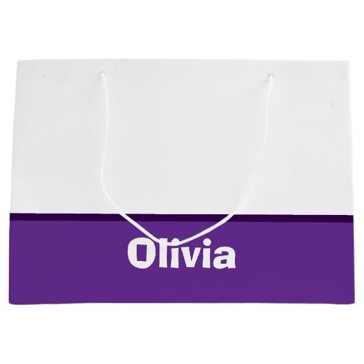 Minimalistischer moderner Streifenname oder Monogr Große Geschenktüte (Vorderseite)