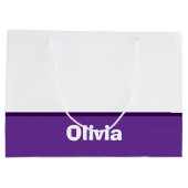 Minimalistischer moderner Streifenname oder Monogr Große Geschenktüte (Rückseite)