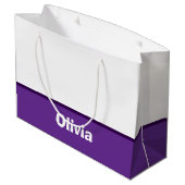 Minimalistischer moderner Streifenname oder Monogr Große Geschenktüte (Rückseite Schrägansicht)