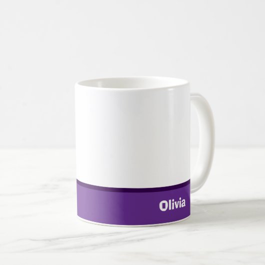 Minimalistischer moderner Streifenname oder Monogr Kaffeetasse (VorderseiteRechts)