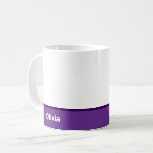 Minimalistischer moderner Streifenname oder Monogr Kaffeetasse (Vorderseite Links)