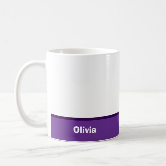 Minimalistischer moderner Streifenname oder Monogr Kaffeetasse (Links)