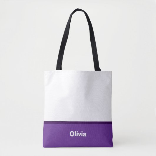 Minimalistischer moderner Streifenname oder Monogr Tasche (Vorderseite)